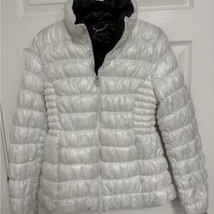INC International Concepts White Puffer Jacket